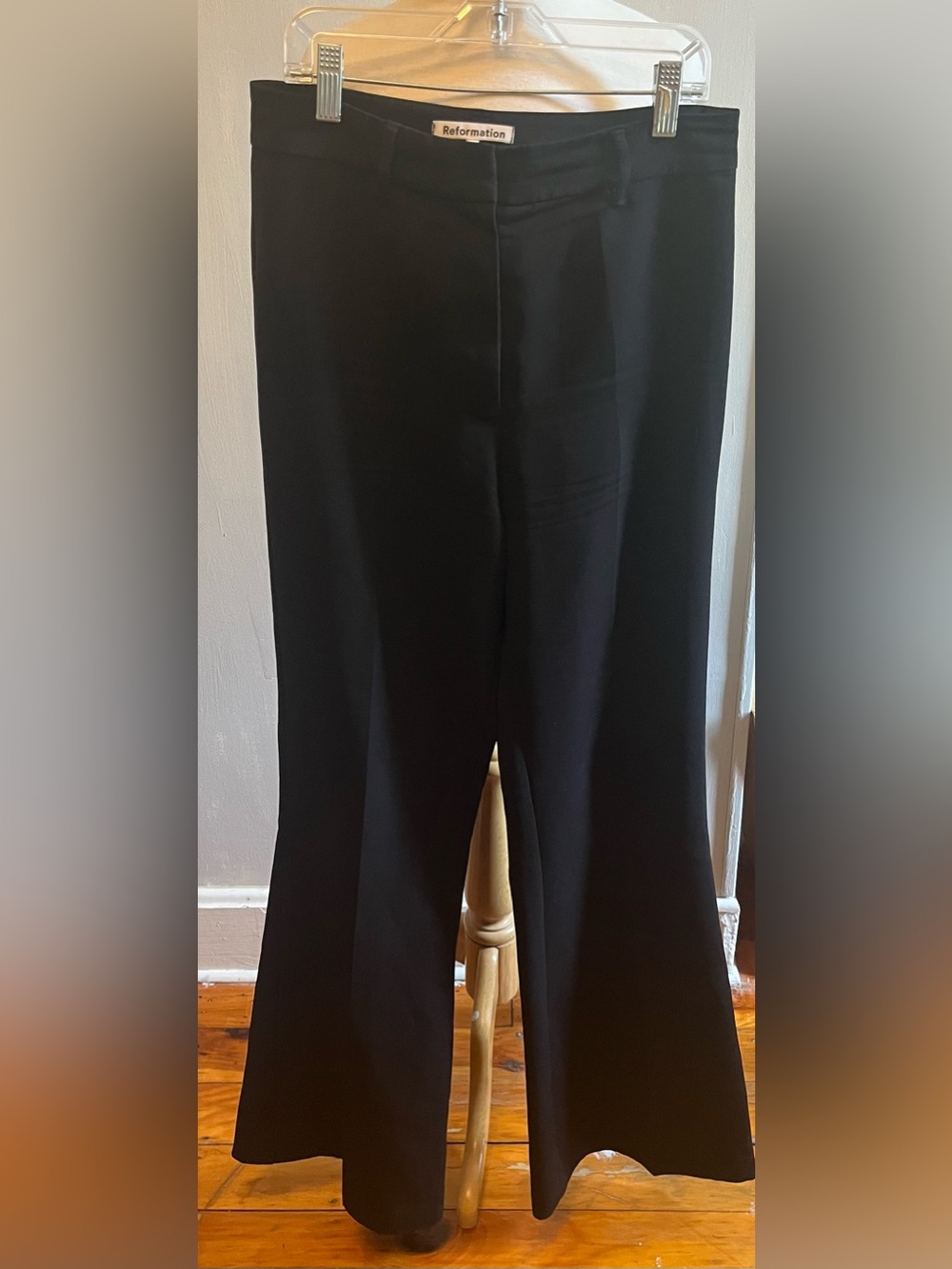 Reformation Women’s Black Trousers Wide Leg High Waist Size 4